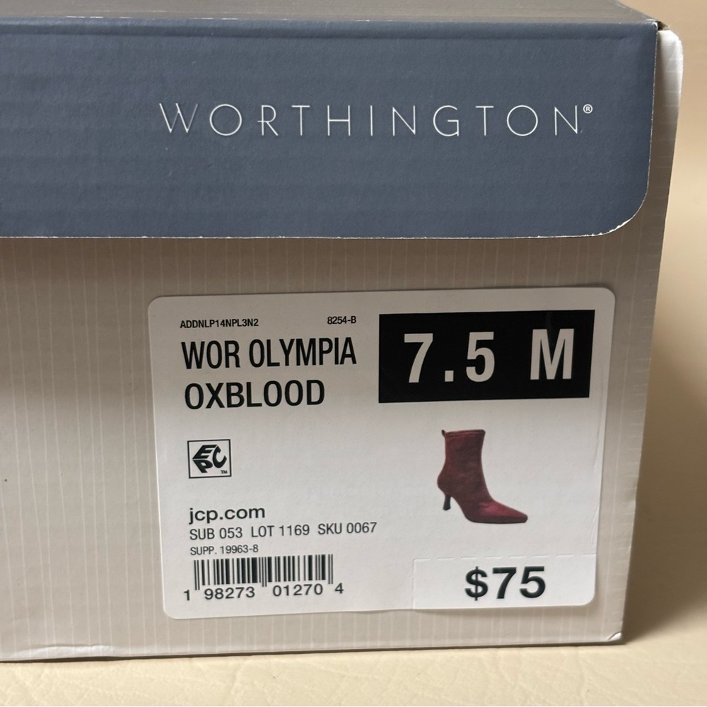 Worthington Womens Olympia Oxblood
Heel Booties Sz 7.5 - Picture 8 of 8